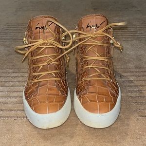Giuseppe Zanotti Tan Embossed Sneakers Size 38